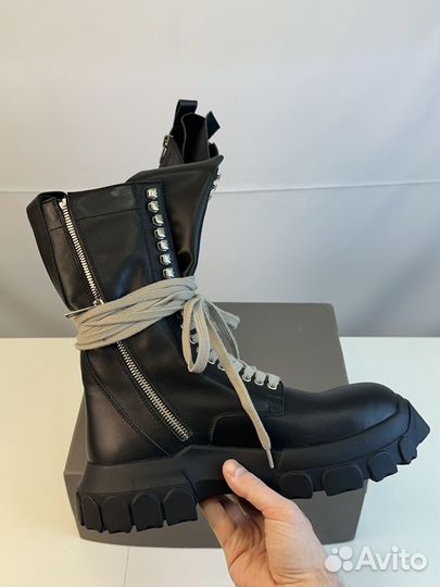 Rick Owens Bozo Tractor Lace Up Combat Black 11US