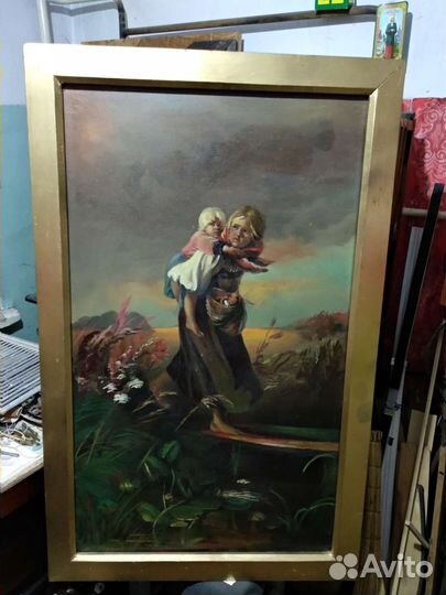 Антикварная картина старая копия