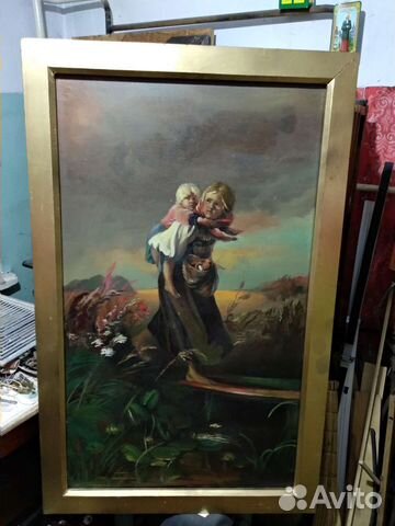 Антикварная картина старая копия
