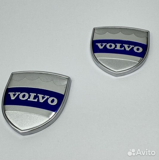 Шильдики эмблемы 2 шт. volvo логотип синяя вольво