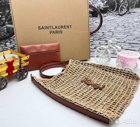 Cумка Yves Saint Laurent (YSL) соломенная