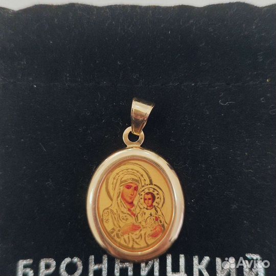 Золотая подвеска 585 проба из желтого золота икона