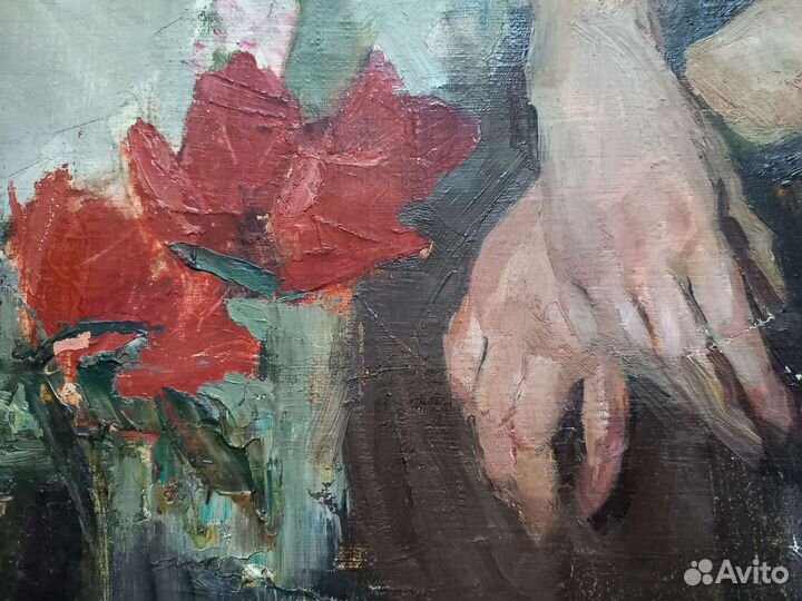 Картина 1966 СССР маслом Михайлова У больной