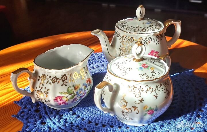 Чайник заварочный, сахарница, молочник гдр