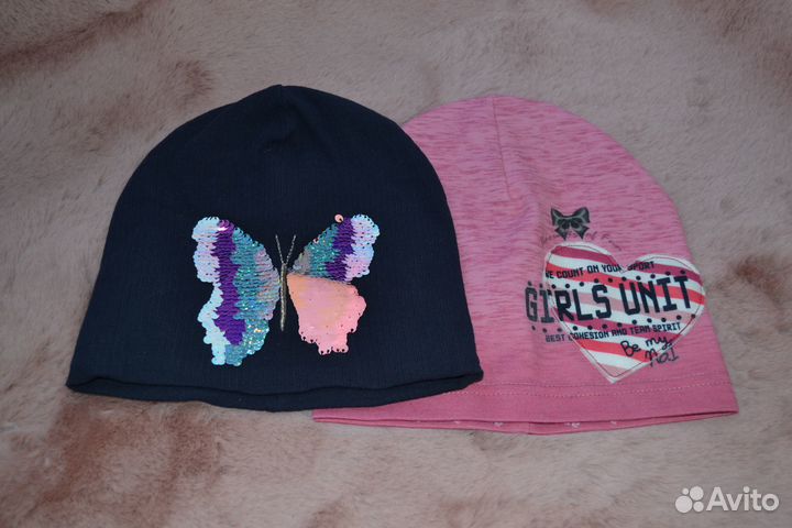 Комплект (пакет) шапок на девочку 5-8 лет