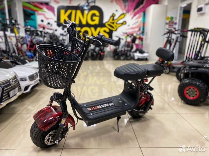 Электроскутер Wolong C 1 PRO 1000W 13Ah Ver 2.1