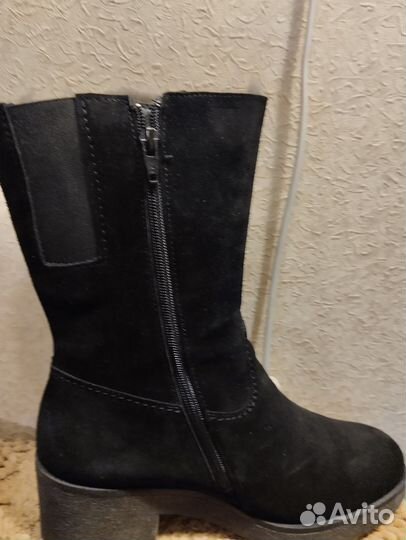 Сапоги зимние замшевые