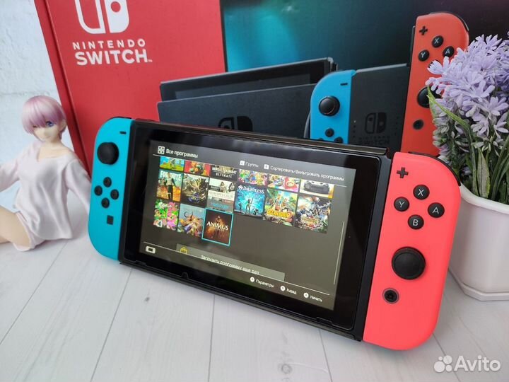 Nintendo Switch rev.2 32 гб + Micro CD 128 gb