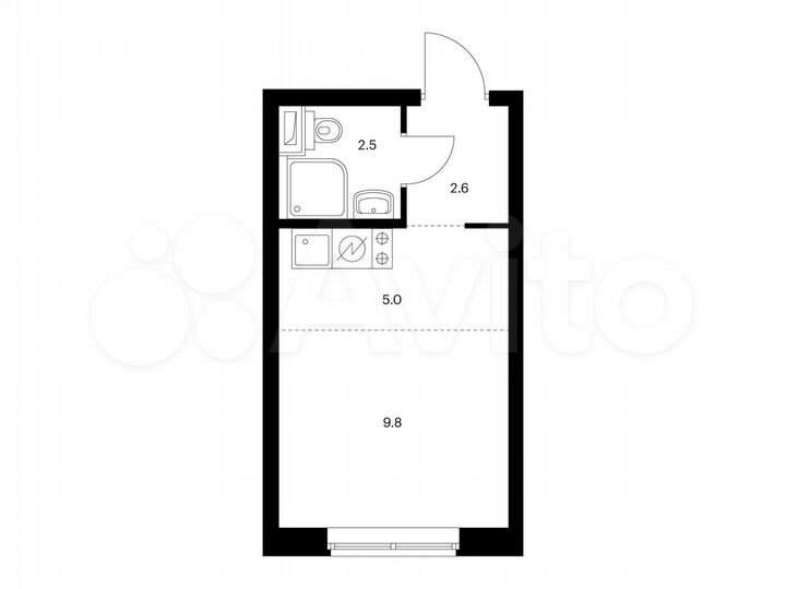 Квартира-студия, 19,9 м², 15/23 эт.