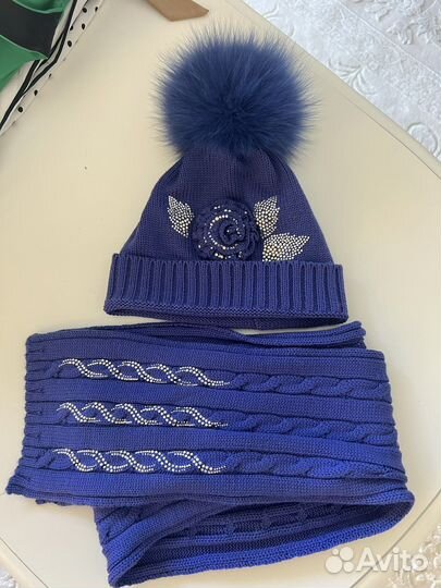 Комплект шапка и шарф для девочки