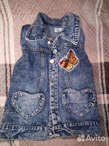 Джинсовая жилетка для девочки