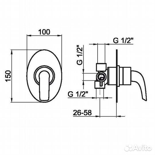 Смеситель для душа Webert Aria, цвет: хром AC06800