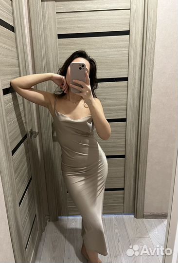 Платье комбинация женское бежевое