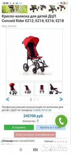 Коляска для детей инвалидов, дцп EZ Rider