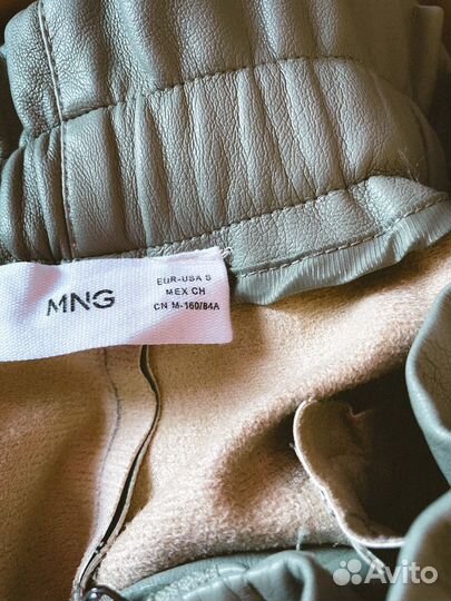 Брюки кожаные Mango