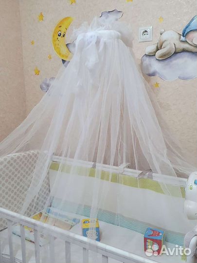 Балдахин с держателем для детской кроватки