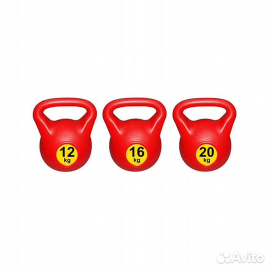 Гиря 16 кг новая для тяжёлой атлетики из пластика