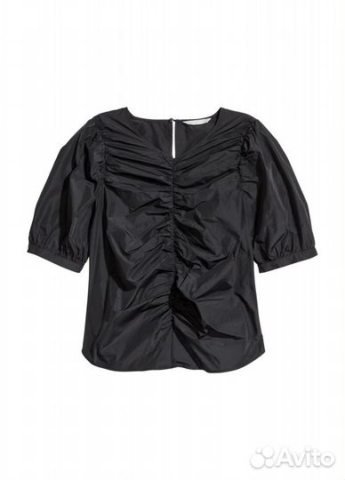 H&M Кофточка со сборкой спереди черная EUR 38 S/M