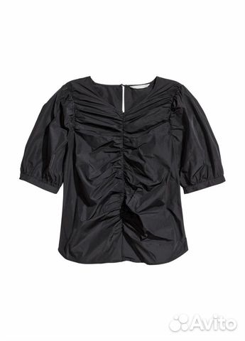 H&M Кофточка со сборкой спереди черная EUR 38 S/M