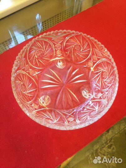 Большая салатница - хрустальная