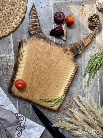 Разделочная сервировочная доска деревянная из дуба