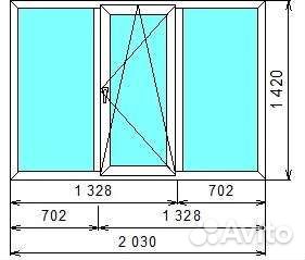 Окна пвх готовые 2030*1420