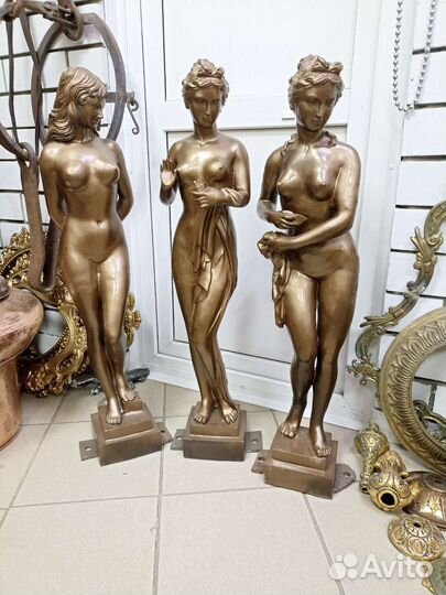 Скульптуры бронзовые винтаж. 90 см