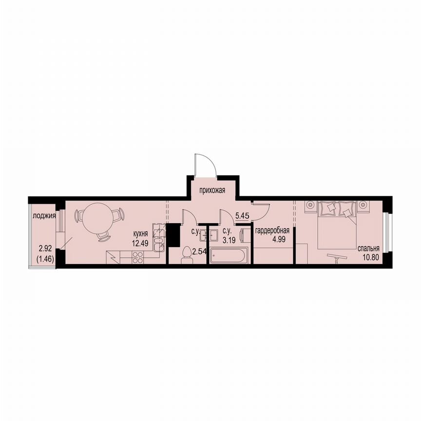 1-к. квартира, 40,8 м², 3/12 эт.