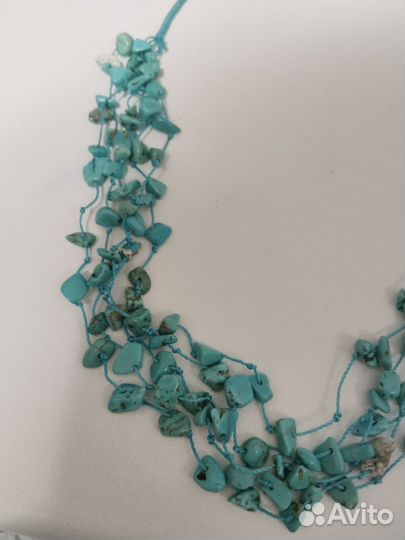 Бусы из натуральной бирюзы