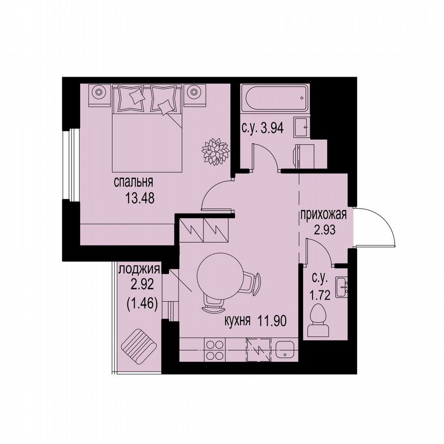 1-к. квартира, 35,4 м², 5/12 эт.