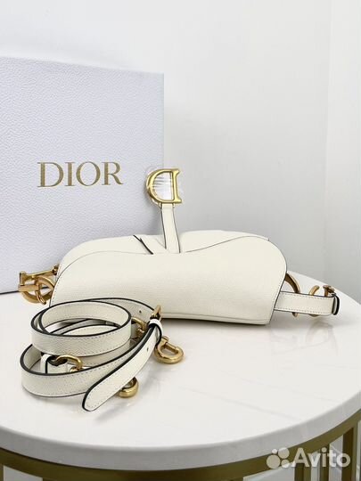 Сумка Saddle Christian Dior, белая