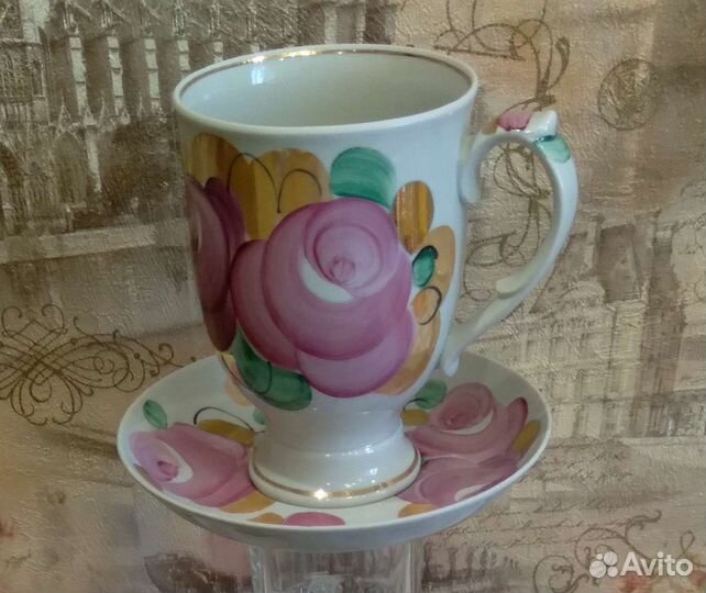 Чайные Кофейные пары Чашки Подстаканники Поднос