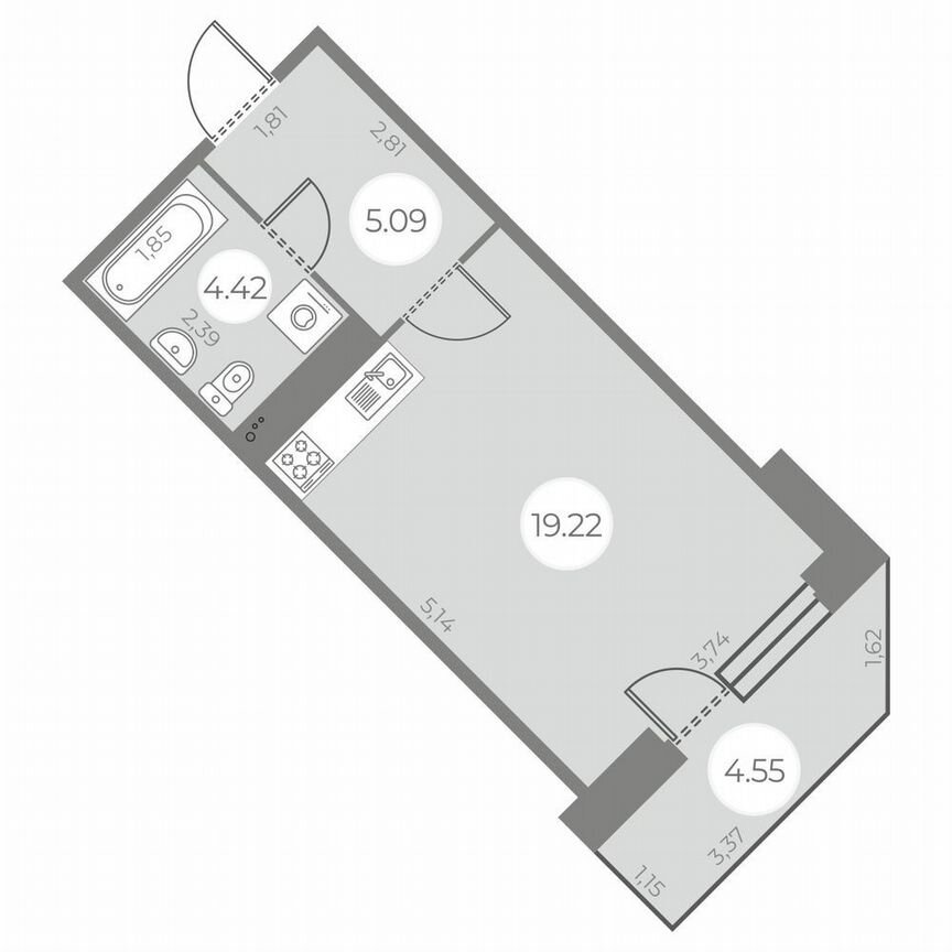 Квартира-студия, 30 м², 13/20 эт.