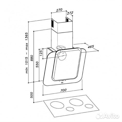 Вытяжка sirius sltc103 squares black/copper