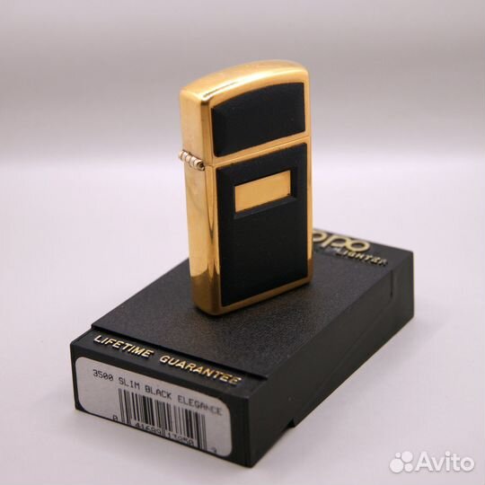 Zippo 3500 black elegance slim GP (позолоченная)