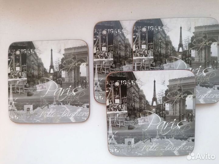 Пробковая подставка.набор 4шт