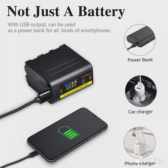 Аккумулятор batmax NP-F960 9600 mAh с type-С