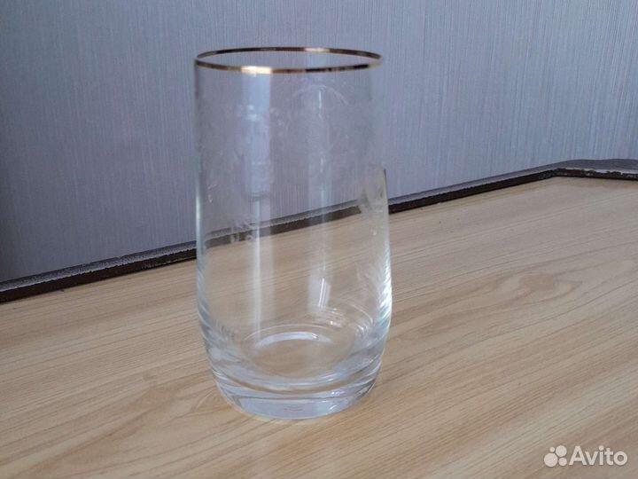 Стакан для воды Чехия, чешское стекло с позолотой