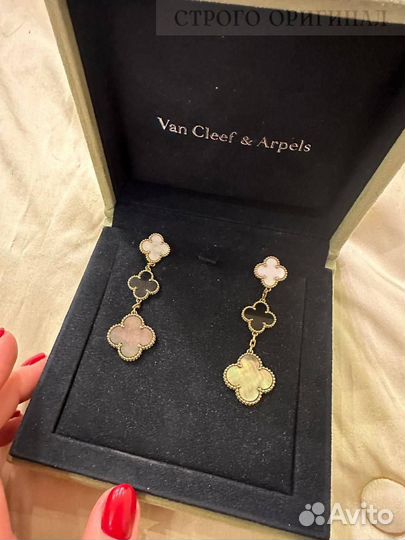 Серьги van cleef новые оригинал