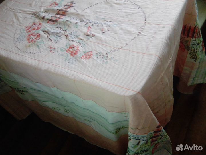 Скатерть льняная цветная 50 годов торг уместен