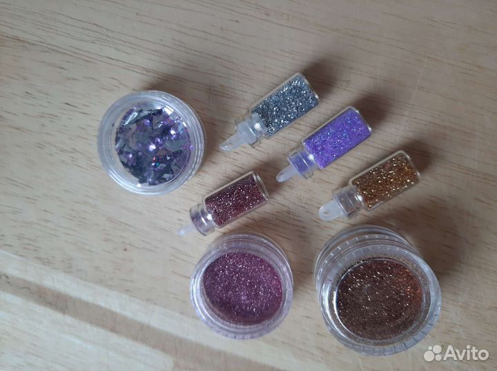 Пигмент + блестки для творчества и дизайна ногтей