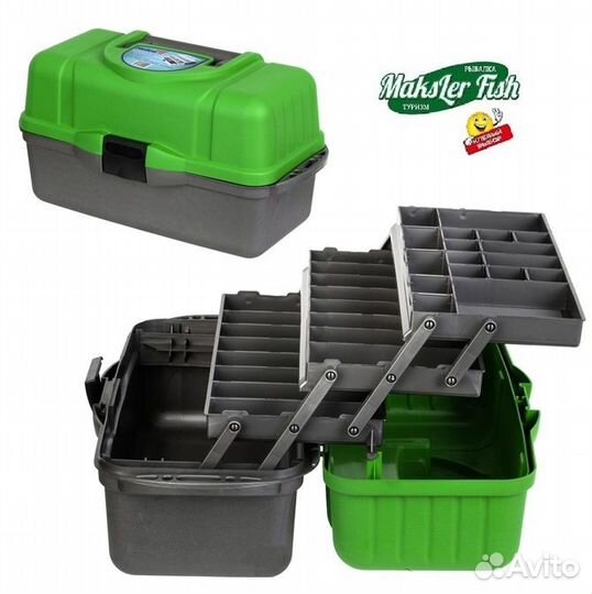 Ящик рыболовный 3 полочный, цвет микс