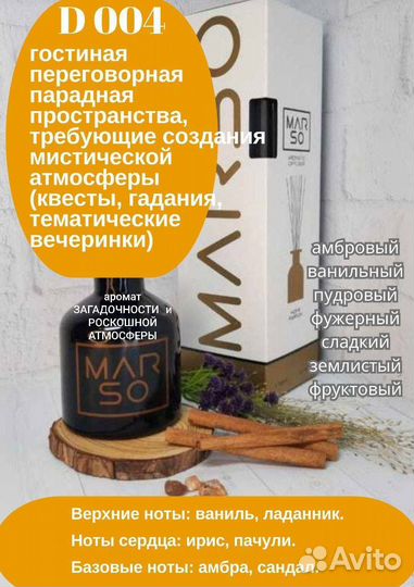 Marso диффузоры. Духи по мативам