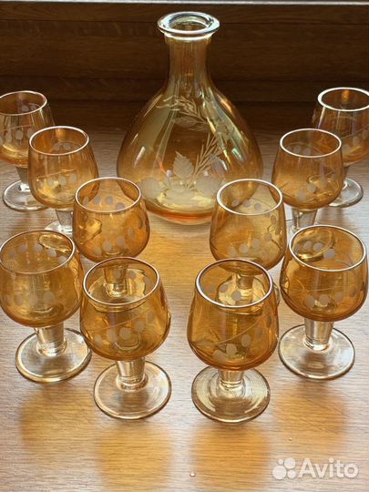 Цветное стекло хрусталь рюмочки с графином