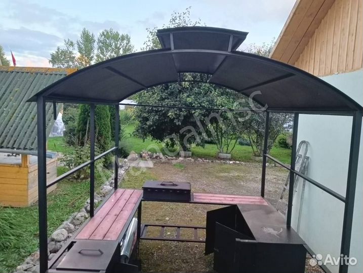 Мангал с печью под казан