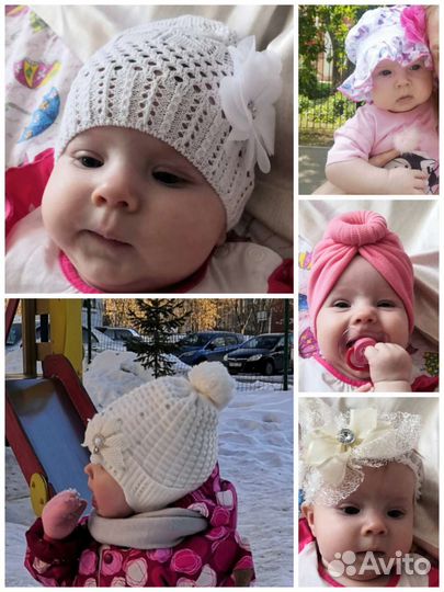 Детские шапочки для девочек пакетом