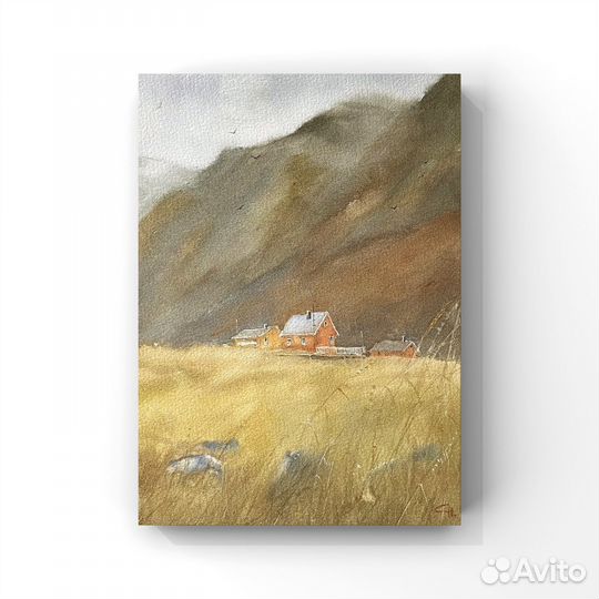 Бронь Картина этюд Пейзаж акварель