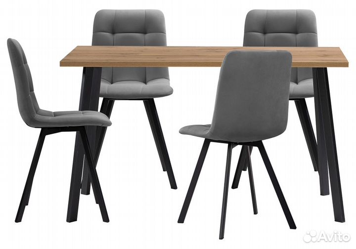 Обеденная группа Эделин темно-серый - дуб вотан