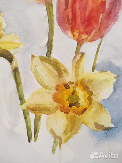 Акварель Весенние цветы