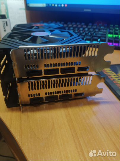 2 видеокарты rx 590 gme 8 gb gddr5 256 bit